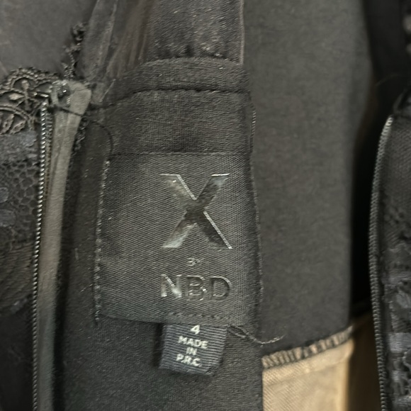 X by NBD MICHELLE lace sheer detail DRESS black size 4- gently used - Picture 13 of 16